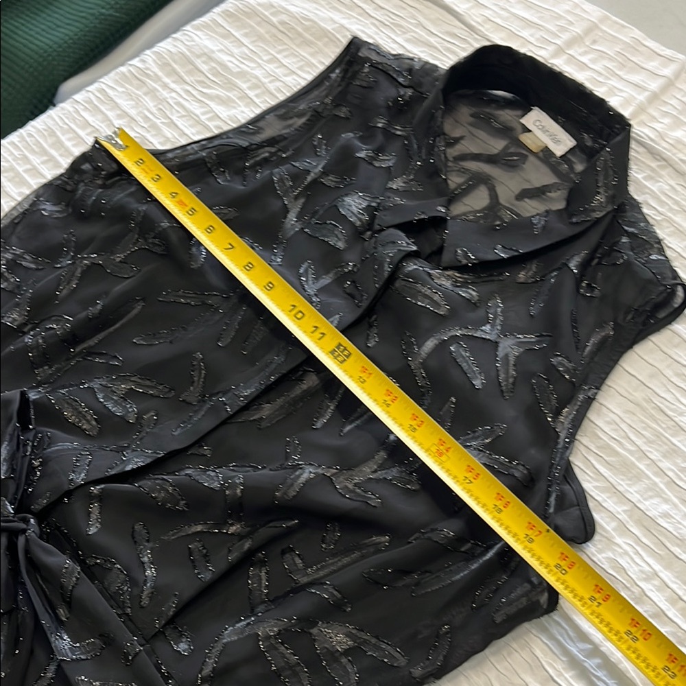 Calvin Klein dress cocktail women’s‎ black Textured Fabric size 14 elegant flow - Picture 11 of 13